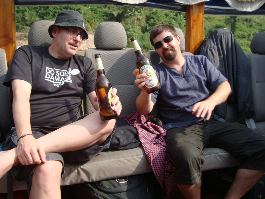 John and John enjoying some beers. The three of us were the only Americans and we happened to also get along great. It was funny to learn that several of the other passengers assumed we were traveling together because we were having such a good time. We also hung out a couple times in Luang Prabang before John headed south.